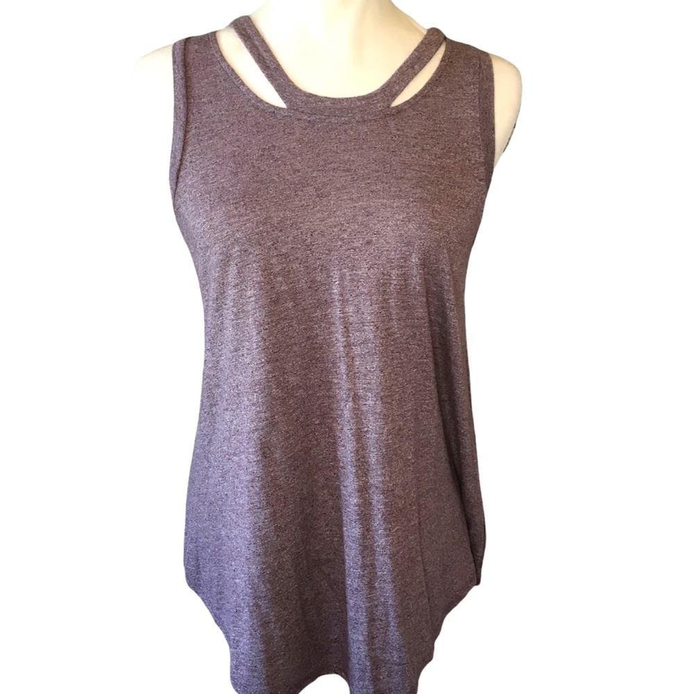 KNOX ROSE SLEEVELESS TOP WITH CUTOUT NECKLINE ROUND NECK, C…